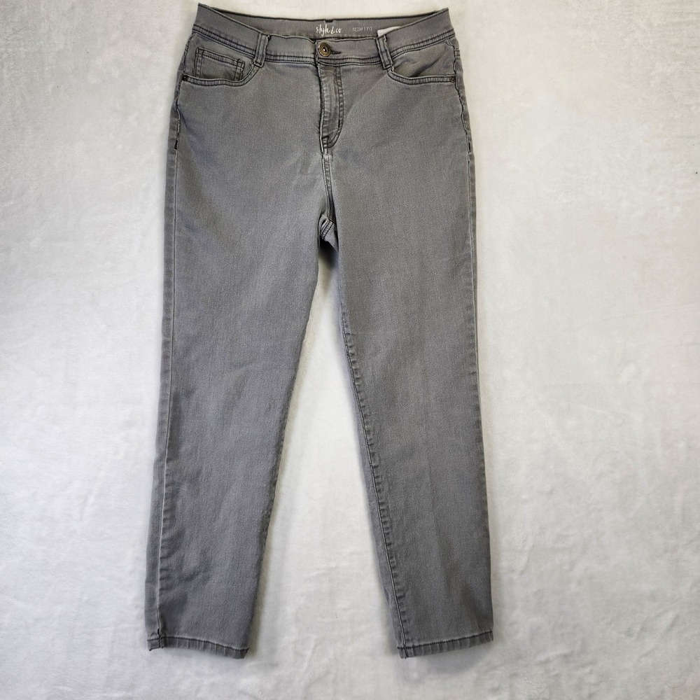 Style Co Slim‎ Leg Grey Denim Jeans Womens 10P